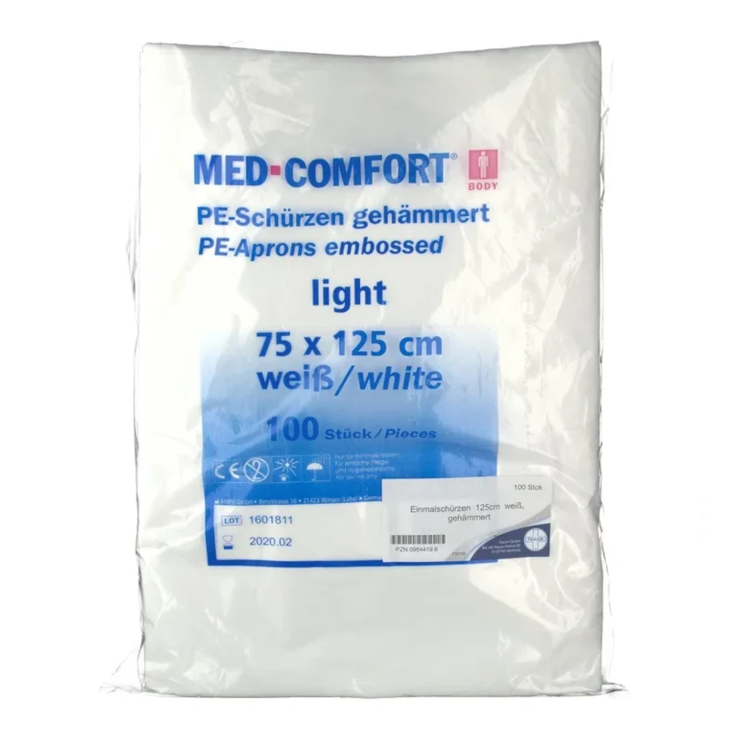 EINMAL SCHÜRZEN PE 125 cm weiß